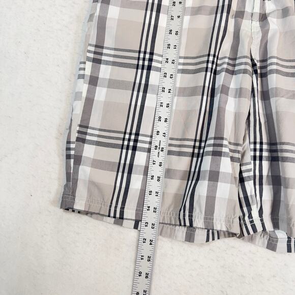 QuikSilver Edition Hybrid Short Men W36* All Cotton Black Grey Plaid Skater Surf - Picture 11 of 16